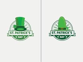 Saint Patricks Day logotype with green hats with premium vector template