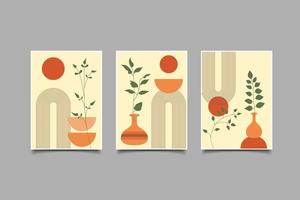 set of prints boho contemporary minimalist poster collection vector