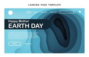 landing page template website presentation digital marketing flat design startup event earth day vector