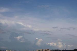 Summer blue sky cloud gradient light white background. Beauty clear cloudy in sunshine calm bright winter air bacground. Gloomy vivid cyan landscape in environment day horizon skyline view spring wind photo