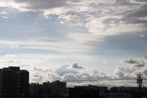 Summer blue sky cloud gradient light white background. Beauty clear cloudy in sunshine calm bright winter air bacground. Gloomy vivid cyan landscape in environment day horizon skyline view spring wind photo