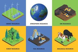 Natural Resources Isometric Concept