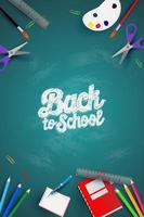 Back to school with school supplies and equipment vector