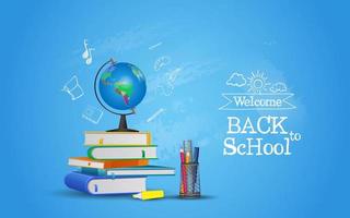Back to school background and poster or promotion vector