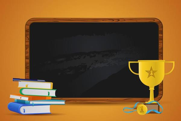 welcome back to school with chalkboard background. ready for study.
