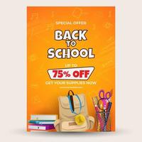 welcome back to school flyer promotion. get your supplies. vector