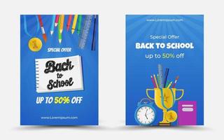 Back to school background and poster or promotion vector