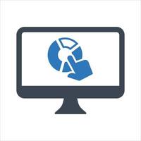 Online statistics report, marketing icon vector