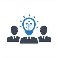Solution team, teamwork problem solving icon vector
