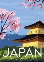Kyoto Japan Vector Illustration Background