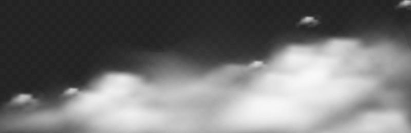 Cloud motion effect on horizontal banner. Realistic textured spray backdrop