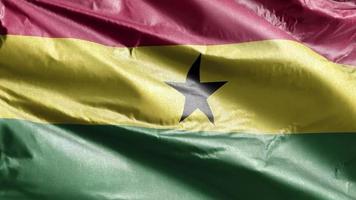 Ghana textile flag slow waving on the wind loop.  Fabric textile tissue. Full filling background. 20 seconds loop. video