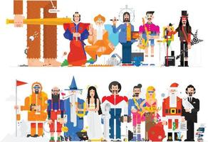 Amazing illustration of people in different professions. Characters isolated on white background. People of the profession. A ready set of characters for animation, presentation and printing vector