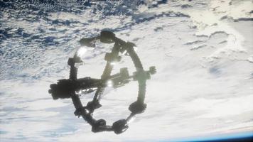 Earth and outer space station iss video