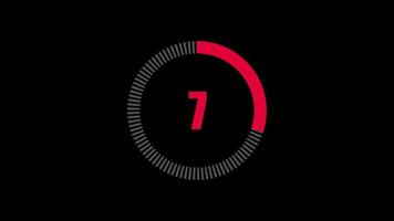video countdown counter with rounded corners for 10 to 1 on a black background.