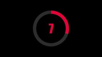 video countdown counter with rounded corners for 10 to 1 on a black background.