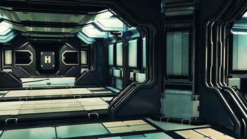 Futuristic interior of Spaceship corridor with light video