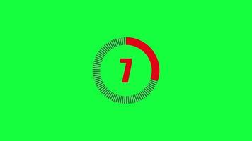 Green screen video countdown counter with rounded corners for 10 to 1