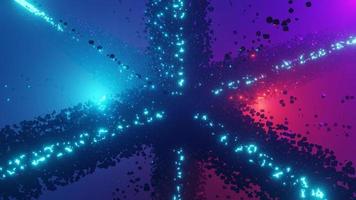 3D rendering of chaotic, cube-shaped animation Template photo
