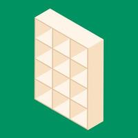 Isometric bookcase icon vector illusatrtion for web and interiors