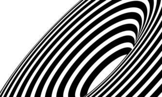 impresionante ilustración arte óptico ilusión de rayas geométricas en blanco y negro línea abstracta superficie que fluye parte 1 vector