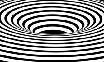 awesome  illustration optical art illusion of striped geometric black and white abstract line surface flowing vector