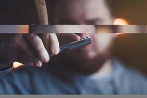 close-up of a dangerous razor photo