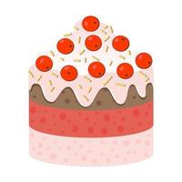 Colorful cake icon with berries vector illustration