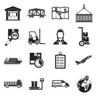 Logistic icons set, simple style vector