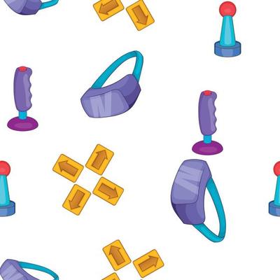 Computer gaming elements pattern, cartoon style