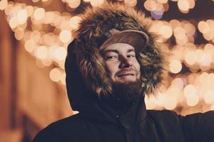 happy bearded man smiling photo