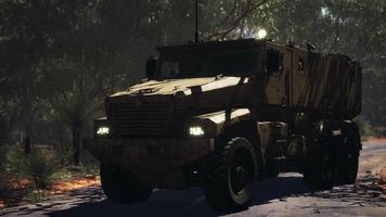 convoy armored vehicle on the road video