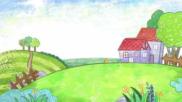 Farm Vegetable Garden Cartoon Animation Cute oil pastel crayon doodle handdrawn animation video