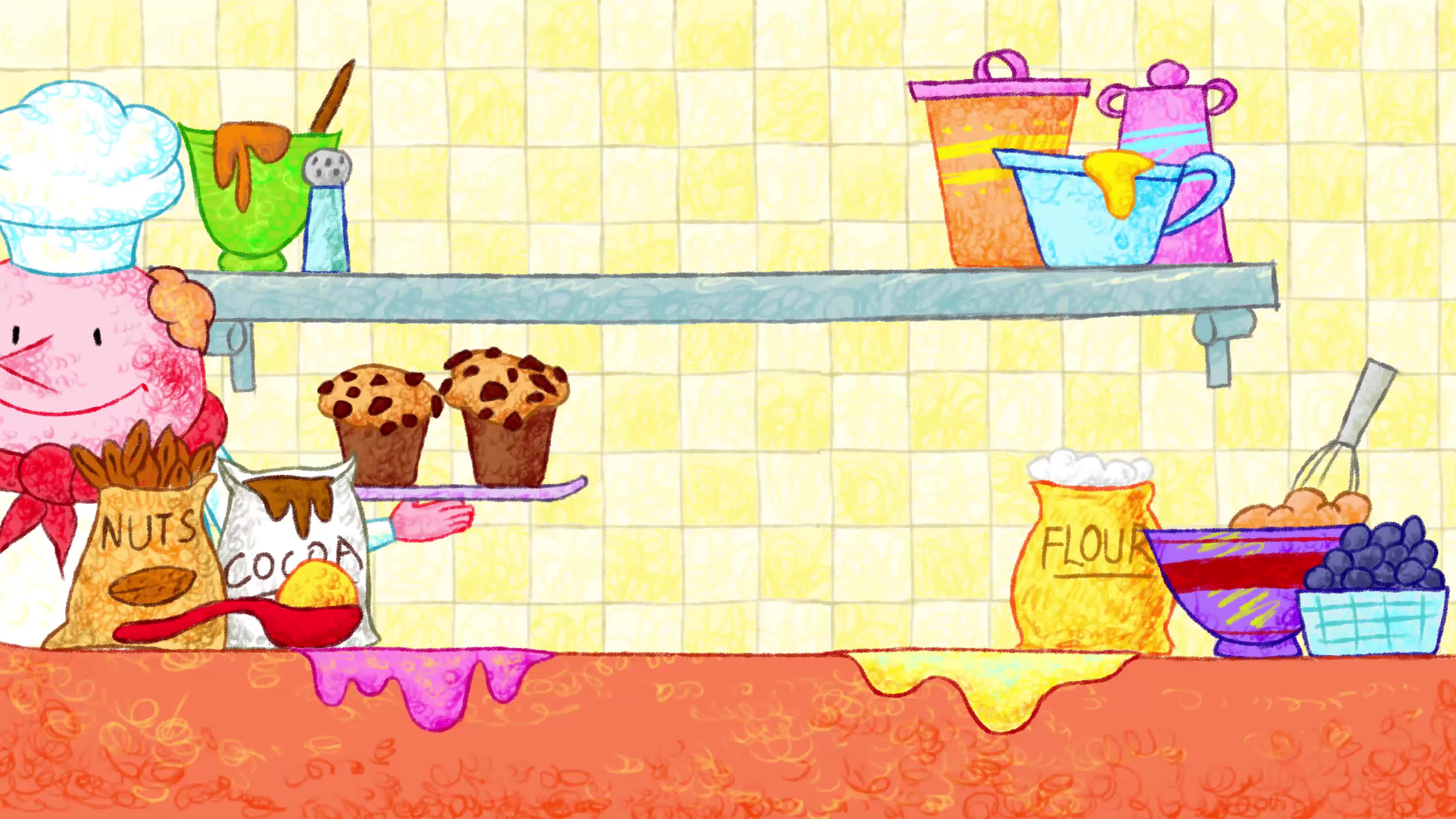 Muffin Man Making Delicious Cakes Cartoon Animation. Cute oil pastel crayon doodle hand-drawn animation. 5967629 Stock Video at Vecteezy Muffin Man Making Delicious Cakes Cartoon Animation. Cute oil pastel crayon doodle hand-drawn animation. 5967629 Stock Video at Vecteezy
