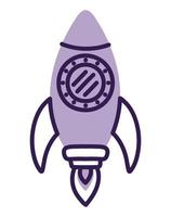 purple rocket design vector