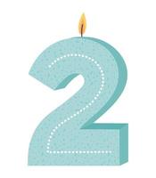 two birthday candle vector