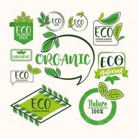 ten eco labels vector