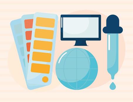 four web design items vector