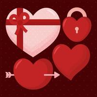 valentines day items vector