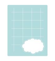 ligth blue daily planner with cloud vector