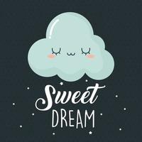 sweet dreams card vector