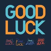 five good luck phrases vector