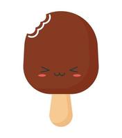 chocolate ice cream in stick vector