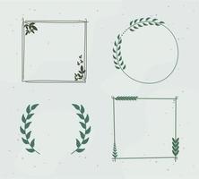 green laurel wreaths vector