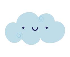 cute blue cloud vector