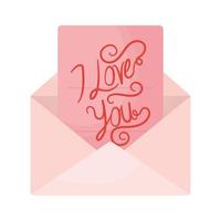 pink love letter vector