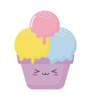 three flavor ice cream vector