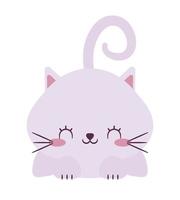 cute purple cat vector