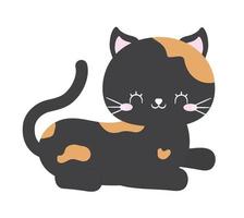 lindo gato negro vector