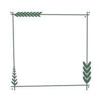 square laurel wreath design vector